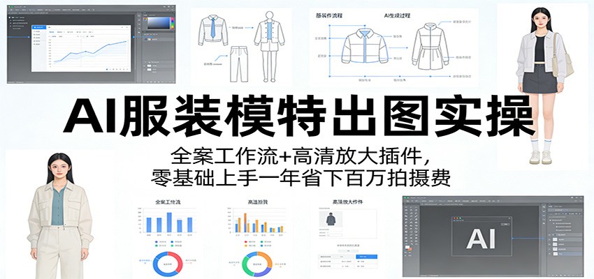 AI服装模特出图实操：全案工作流+ 高清放大插件，零基础上手一年省下百万拍摄费