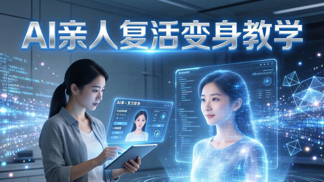 （17940期）AI亲人复活变身教学，最近超级火爆的项目，涨粉超级快，私域引流代做服务，收徒等