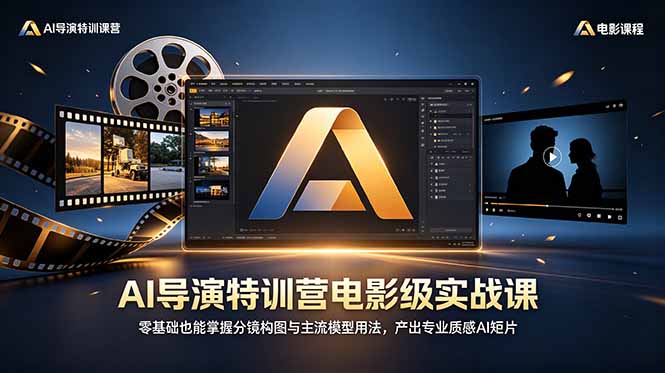 （18804期）AI导演特训营电影级实战课，零基础也能掌握分镜构图与主流模型用法，产出专业质感AI短片
