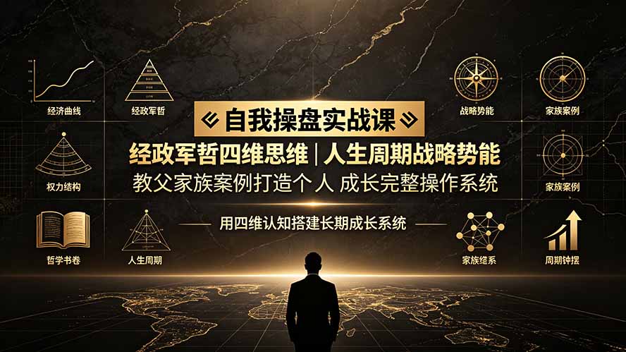 （19398期）自我操盘实战课✧经政军哲四维思维｜人生周期战略势能｜教父家族案例打造个人成长完整操作系统