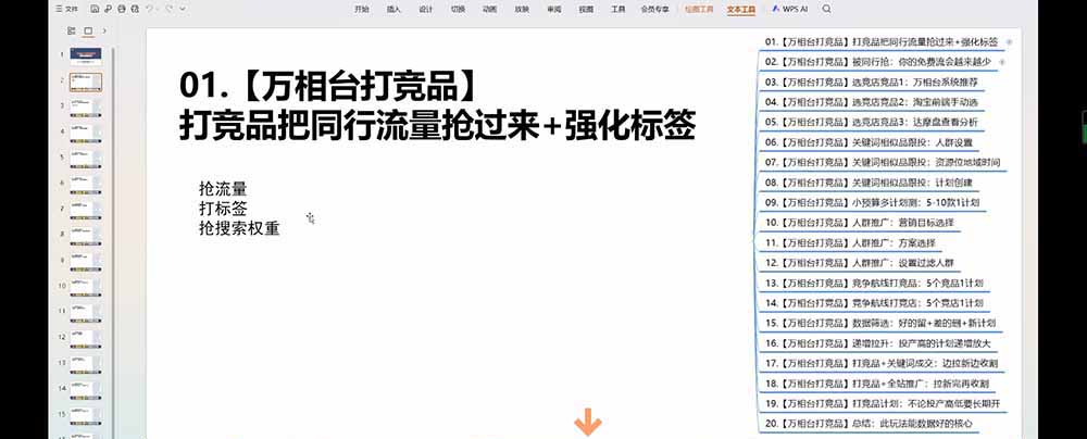 （19431期）老火电商03期万相台截流课：竞品多渠道筛选｜多计划测试递增｜全站联动拉新收割全套实操教学