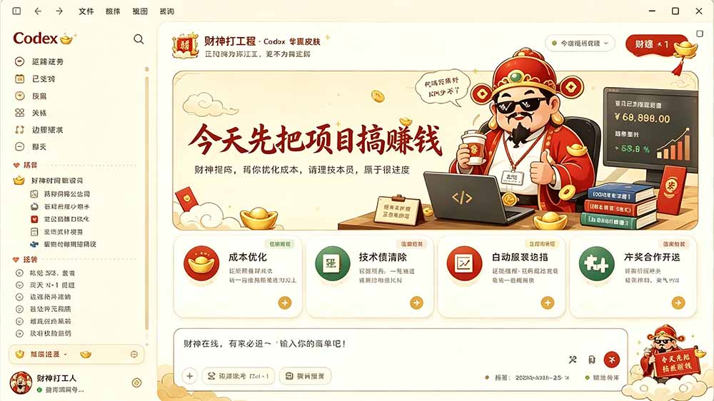 （19432期）闲鱼售卖99元的Codex皮肤包，GitHub 免费开源了！让你的codex变成精美界面 Codex Dream Skin