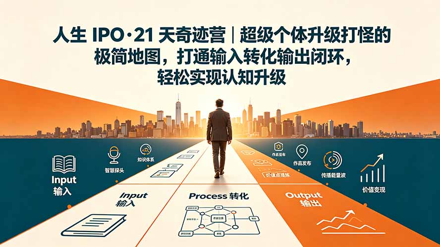 （19532期）人生 IPO-21 天奇迹营｜超级个体升级打怪的极简地图，打通输入转化输出闭环，轻松实现认知升级