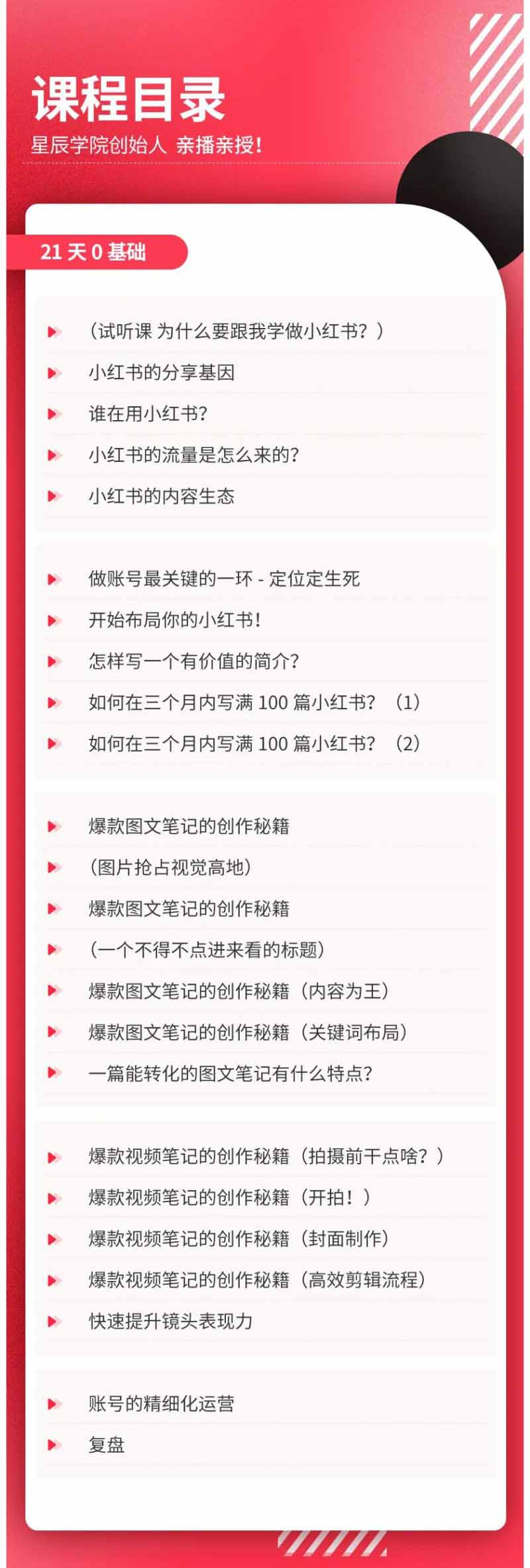 （20341期）小红书21天图文视频爆款创作课：掌握选题、图片、标题、内容、关键词与脚本剪辑，建立持续创作体系