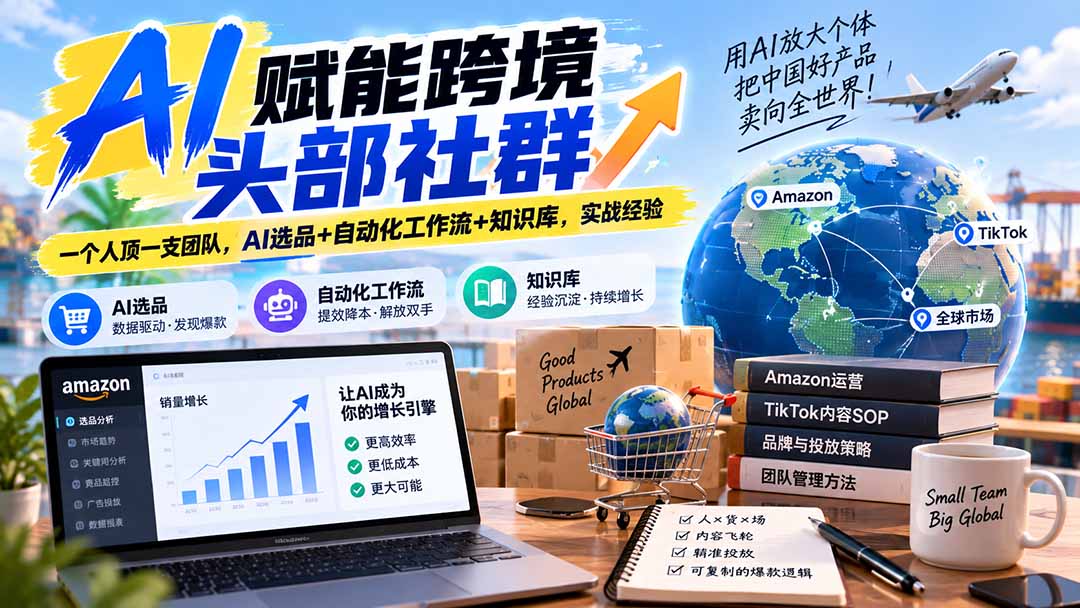 （20395期）AI赋能跨境头部社群-更新9月：一个人顶一支团队，AI选品+自动化工作流+知识库，实战经验